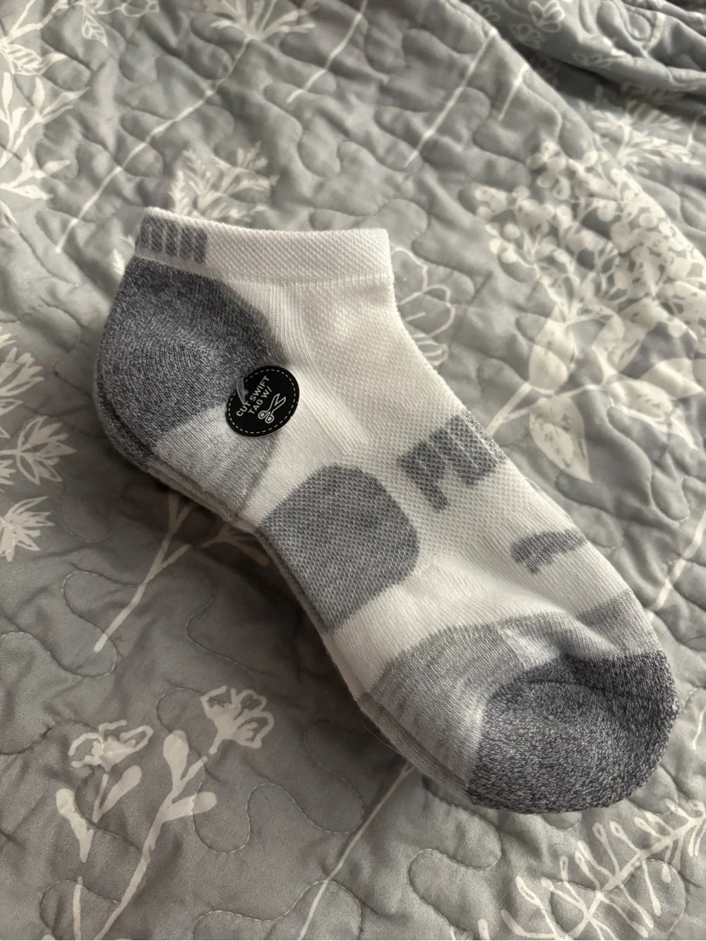 Women’s Low-Cut Athletic Socks — White & Gray